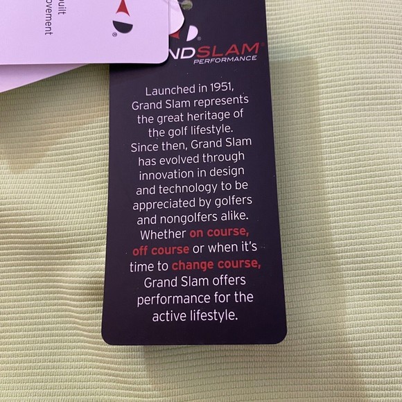 NWT Men’s Grand Slam Performance Off Course Golf Polo UPF 50 Neon Green Sz XL - Picture 9 of 16